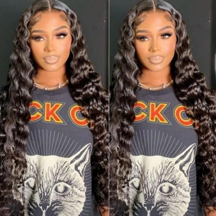Nadula Flash deal Loose Deep Wave 13x4 Lace Front Wig Natural Black Human Hair Wigs Pre Plucked