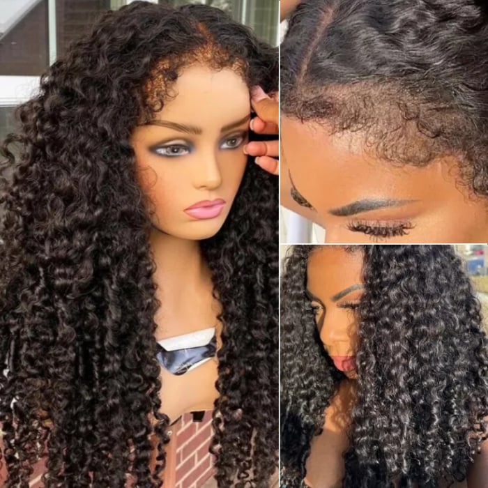 Nadula Flash Sale 4C 13x4 Curly Lace Front Wigs With Baby Hair Edges Human Hair Wigs 180% Density