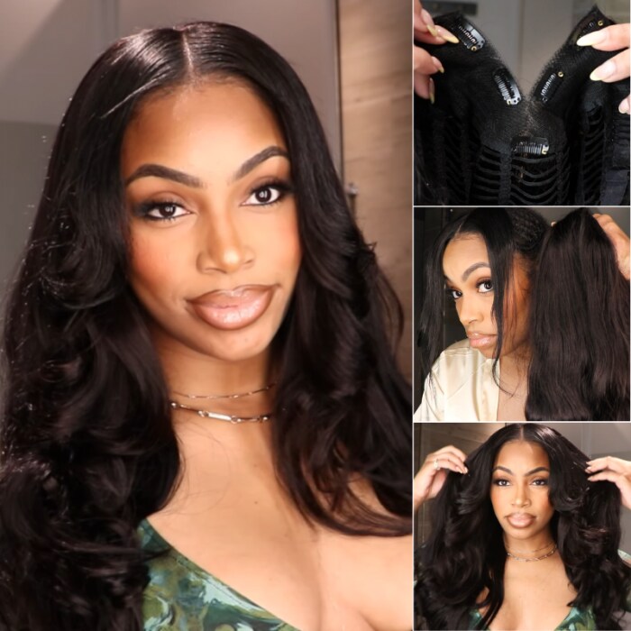 Nadula Flash Sale Beginner Friendly V Part Body Wave Wig No Leave Out Human Hair Wig