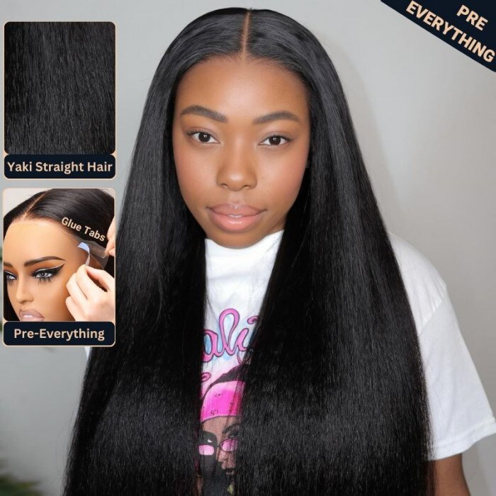 Ameera's Same | Nadula Yaki Straight and Kinky Straight 13x4 Pre Everything Wig 2.0™ Transparent Lace Put on and Go Wig Deep Part