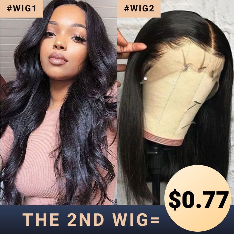The 2nd Wig Only $0.77 | Nadula 16 Inch Body Wave U Part Wig And 12 Inch Straight Short Bob Wig
