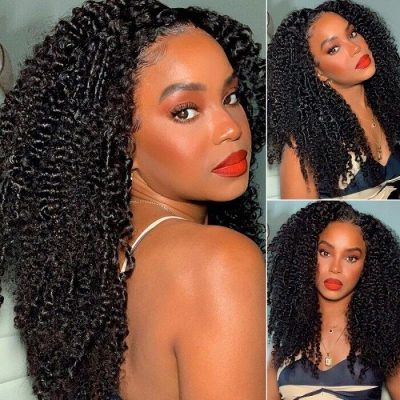Nadula Flash Deal 4C Kinky Curly 4x0.75 Lace Part Wigs with Pre Plucked Hairline