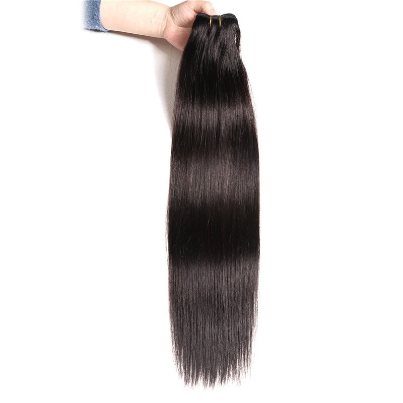 Nadula 1 Bundles #1B Natural Black Brazilian Straight Human Hair Weave Extensions 100g