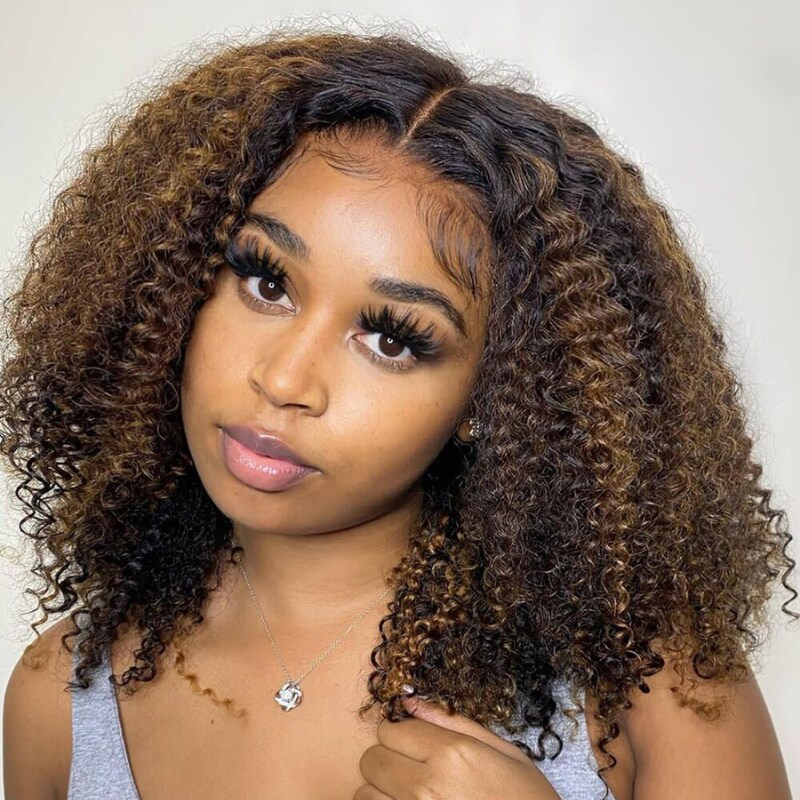 Nadula Super Offer Honey Blonde Highlight Jerry Curly Wig 5x2.5 Lace Wig Pre Plucked