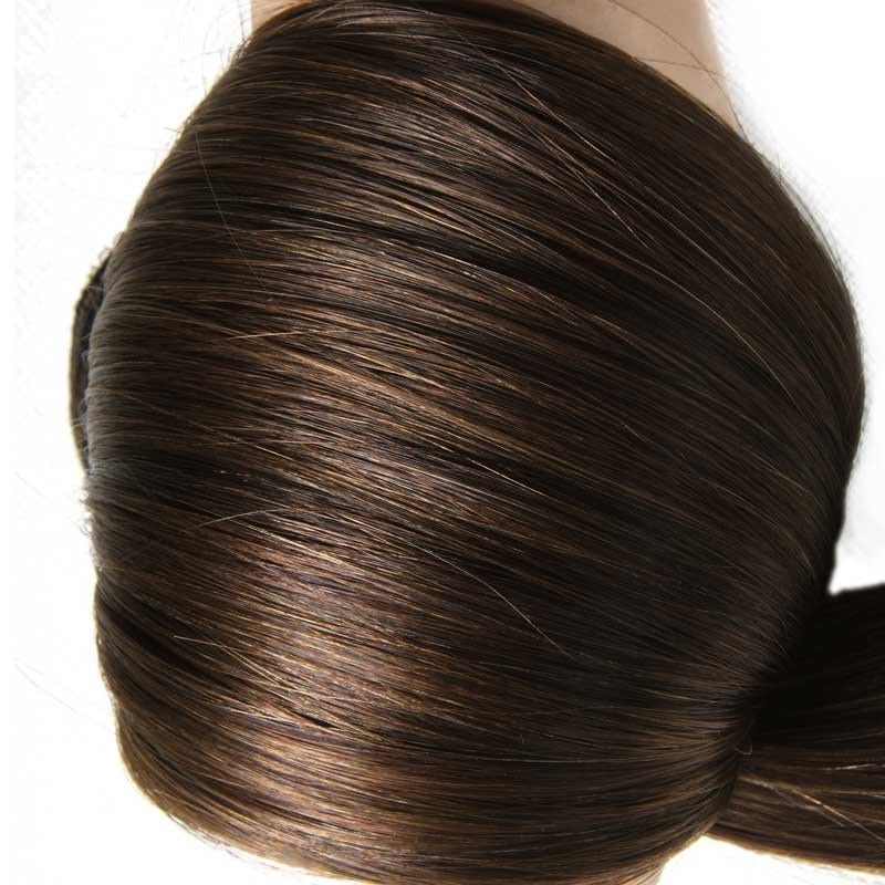 Nadula Virgin Hair Extensions Clip In Human Hair Extensions 220g #4 Brown Color
