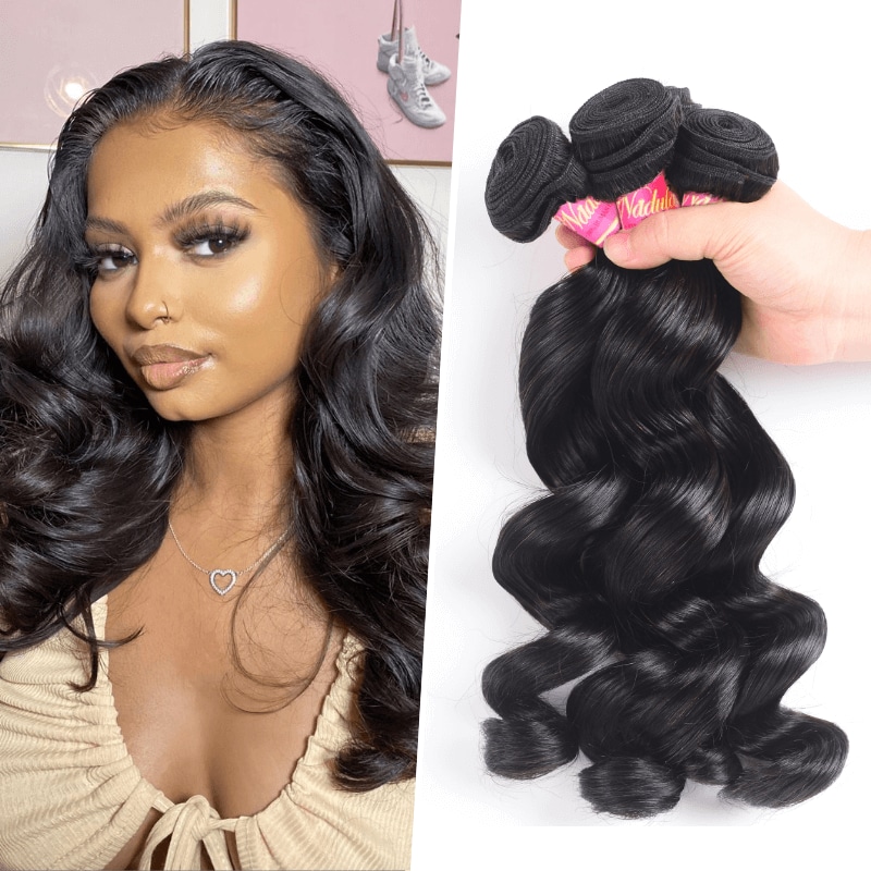 Nadula Loose Wave 4 Bundles 16in-26in Quality Brazilian Virgin Hair Weaving Free Shipping