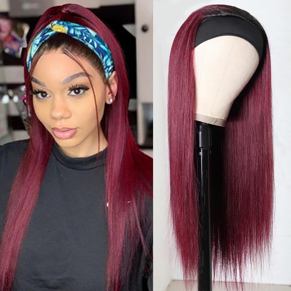 Burgundy half wig clearance