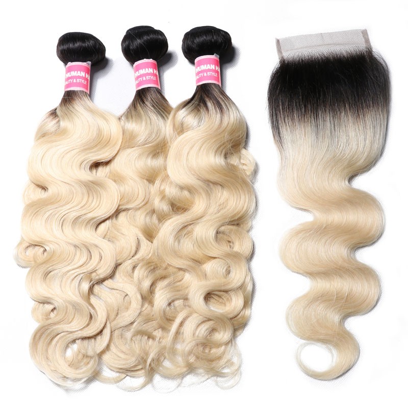 Body Wave Virgin Hair Weave 3 Bundles With Lace Closure Nadula