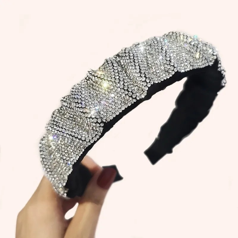 1PC Full Crystal Hair Band For Women Shiny Padded Diamond Headband