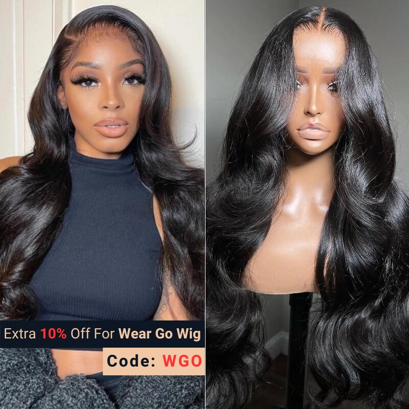 Nadula 16 Inch Pre-cut 6x4.5 Lace Closure Wigs Body Wave Wear and Go Wig For Beginners Special For Buy One Get 1 Free
