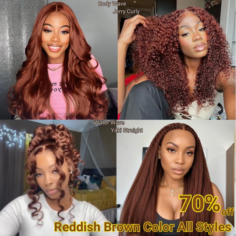 Nadula 70% Off Flash Sale Reddish Brown Color Put on and Go Glueless Wig Pre Plucked