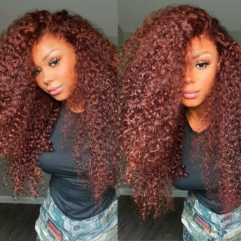 Extra 50% Off Code HALF50 | Nadula Autumn Dark Brown Color Jerry Curly Wig Human Hair Wigs