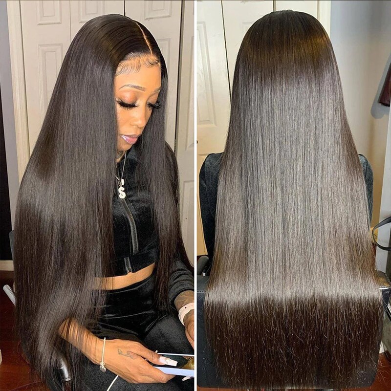 Nadula Whatsapp Flash Deal 24inch=$109.9 Straight Lace Front Wigs With Curly Baby Hair Pre-Plucked Hairline