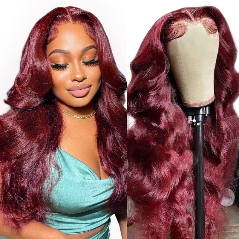 Nadula Pre Cut Lace Body Wave 99J Burgundy Wear and Go Wig Pre Plucked