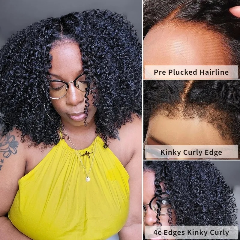 Nadula Super Sale Curly Edges 13x4 Lace Frontal  Affordable 4C Curly Wig