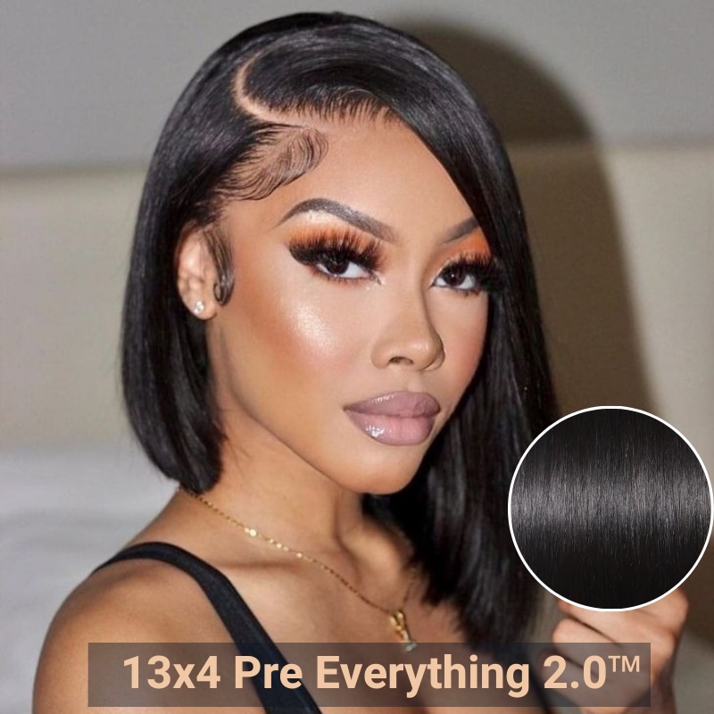 Pre everything Wig 2.0™| Nadula 13x4 Straight Bob Real Ear to Ear Lace Front Put on and Go Wig