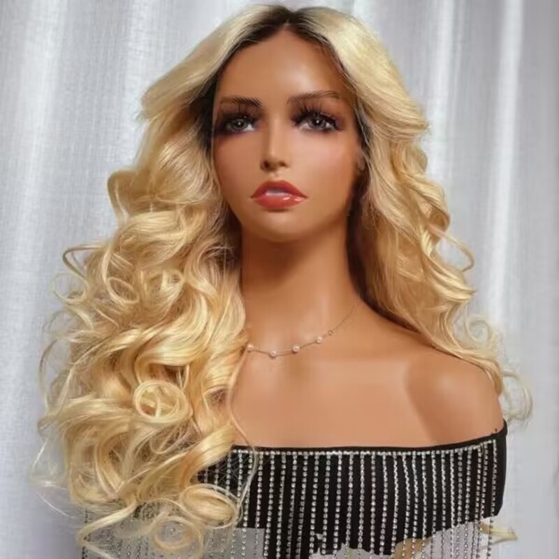 Nadula Flash Sale 1B/613 Ombre Blonde Lace Frontal Wig 13x4 Loose Wave Body Wave