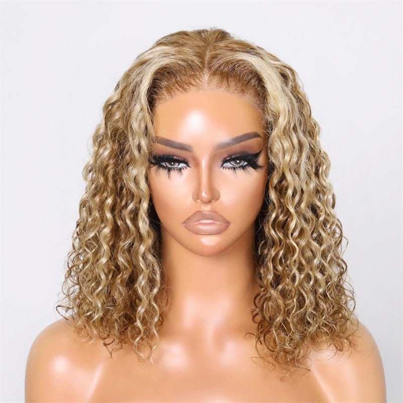 Nadula 50% Off Flash Sale Honey Blonde Water Wave Invisible Knots Highlights Wig Put on and Go