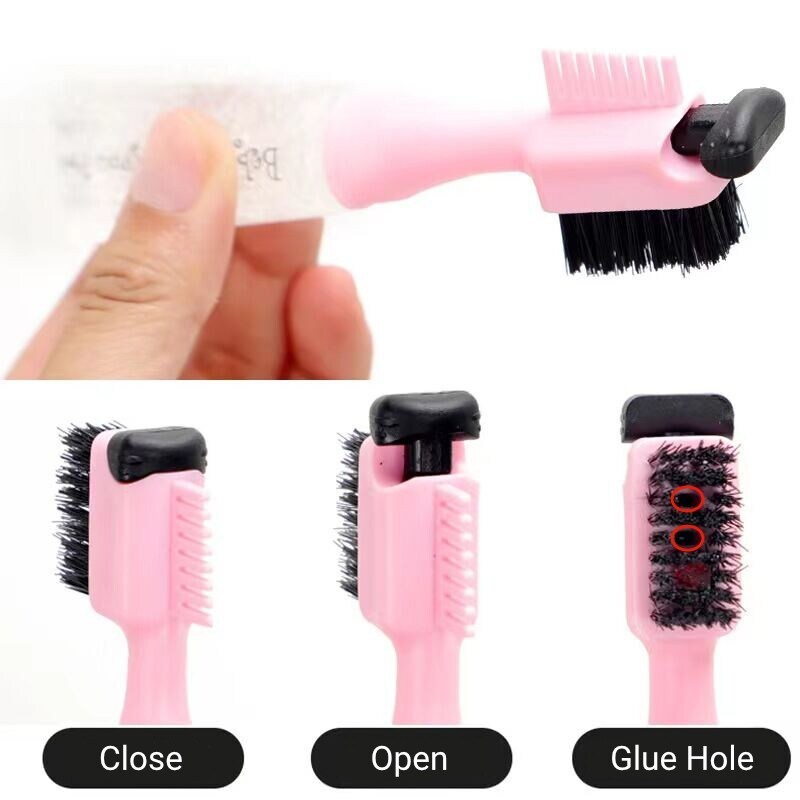 Nadula Double Sided Edge Brush Comb Tool With Glue Bottle No Glue In Bottle For Hair
