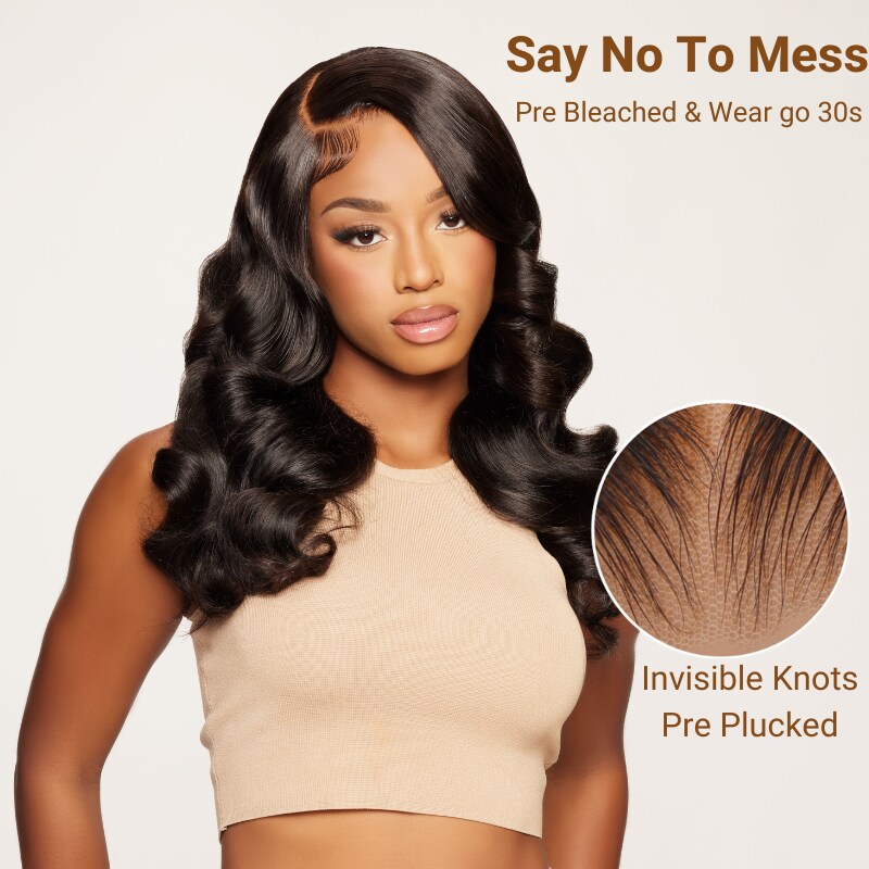 Nadula 50% Off Flash Sale Body Wave Breathable Cap 7x5 Pre-cut Lace Closure Wigs Put On and Go Wig For Beginners 