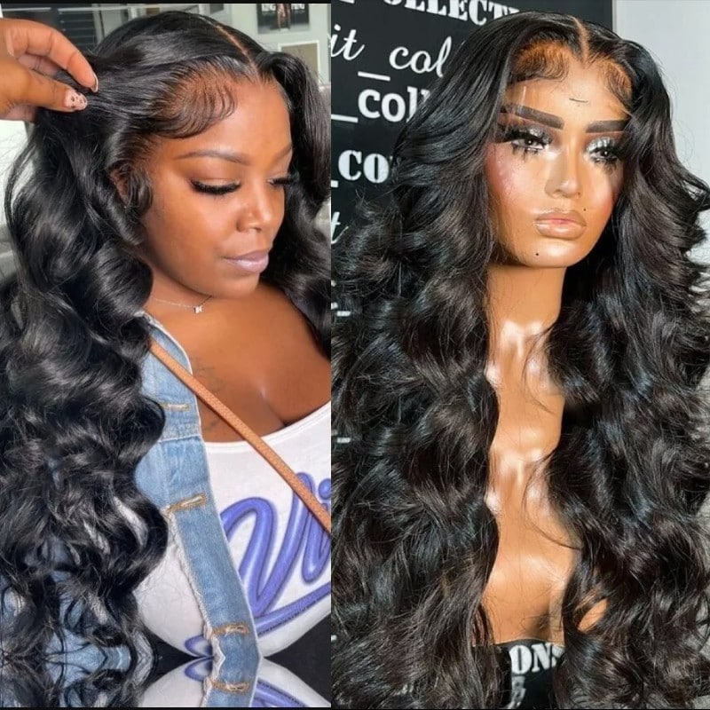 Nadula Glueless 5x5 HD Lace Closure Pre-Plucked Body Wave Wig with Bleached Knots Match All Skin Tones