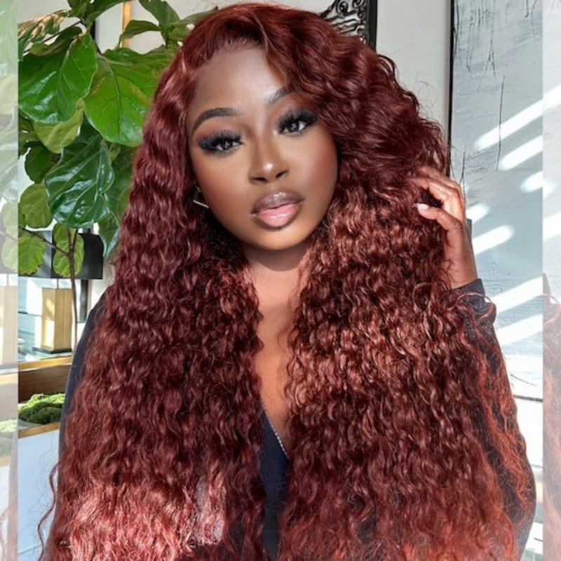 Pre-Everything Frontal Wig | Nadula 13x4 Lace Reddish Brown Water Wave Real Ear to Ear Lace Put on and Go Frontal Wig
