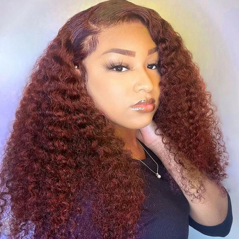 Nadula Whatsapp Flash Deal #33 Ginger / Copper Red Wigs Kinky Curly Monofilament Cap Wig Glueless Wig