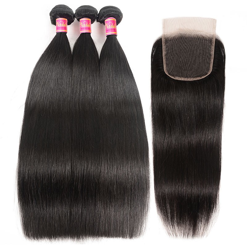 Nadula 4x4 Lace Closure Wigs Straight Hair Weave 250 Density