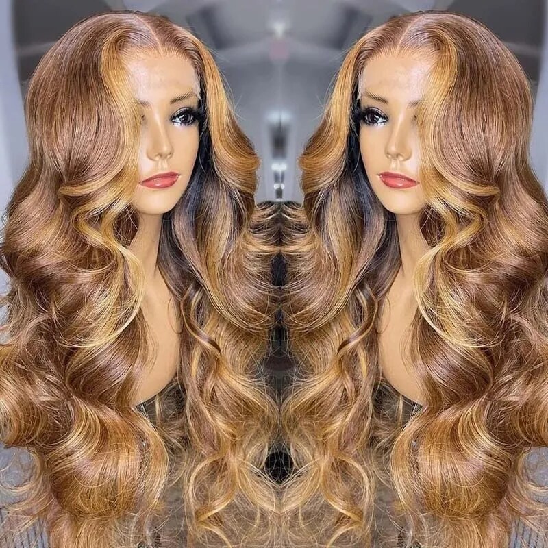 Nadula Flash Deal Body Wave Highlight Brown Piano Color 13x5x0.75 T Part And 6x4.5 Pre Cut Lace Wig