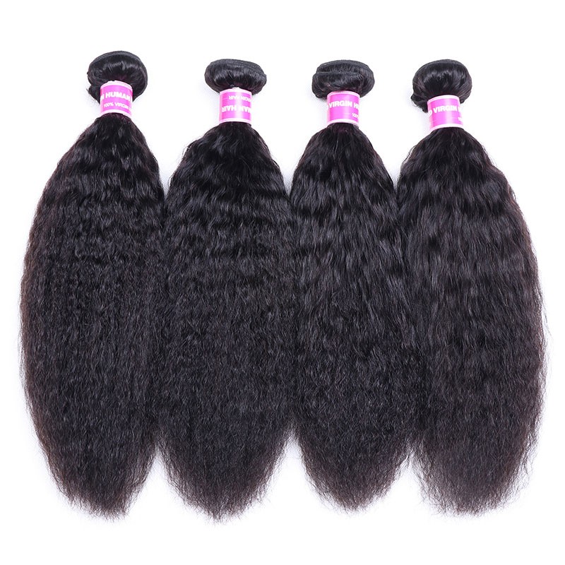 Nadula Soft Virgin Kinky Straight Hair Weave 4 Bundles Affordable