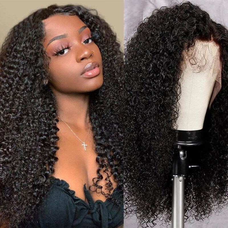 Nadula Kinky Curly Lace Front Human Hair Wigs 100% Human Hair Wigs with Pre Plucked Hairline