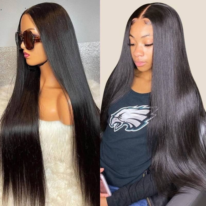 Nadula Super Thick 13x4 Lace Front Silky Straight Human Hair Wigs