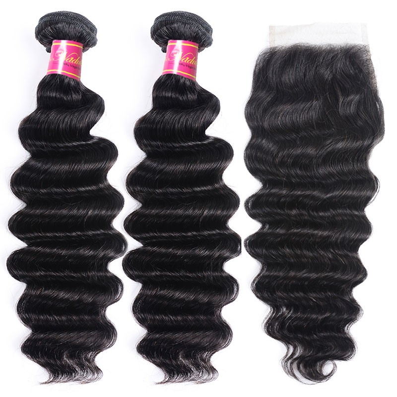 Nadula Lace Closure Wig Loose Deep Wave Human Hair Weave 200