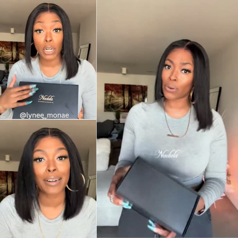 BOGO | Nadula Bye Bye Knots 7x5 Pre-Bleached Invisible Knots Yaki Bob Glueless Straight Wig For Special Offer