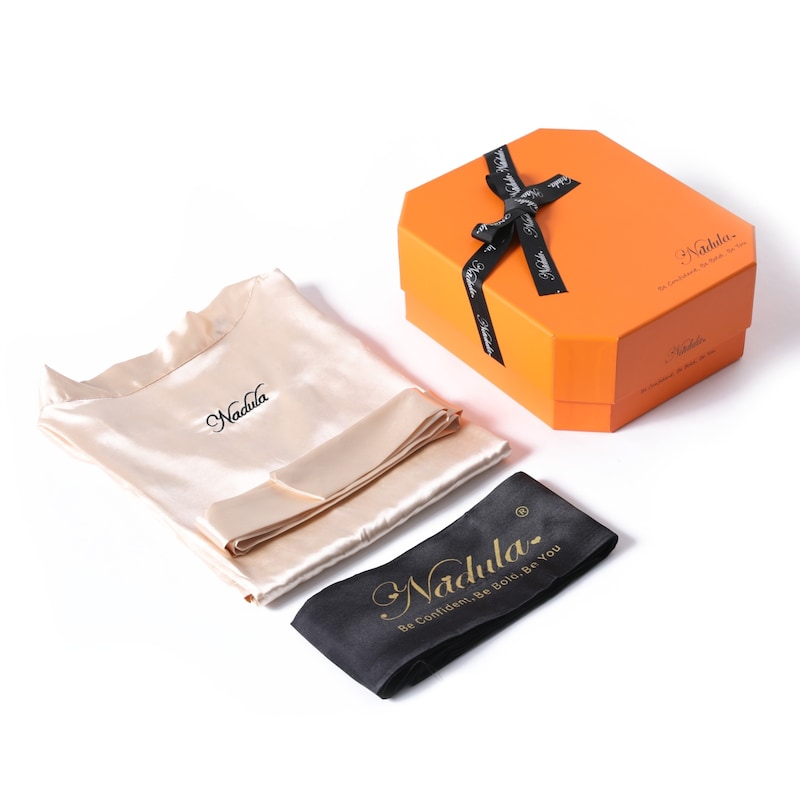 Nadula Free Gifts Box Include Silk Nightgown Robe Beautiful Box and Silk Headband