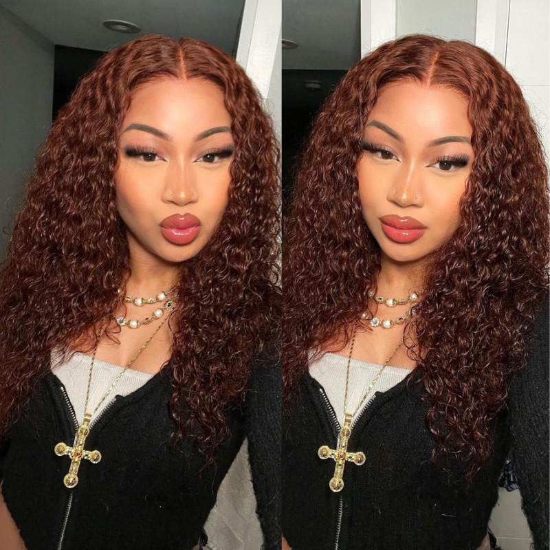 Pre everything Wig 2.0™| Nadula 13x4 Lace Reddish Brown Water Wave Real Ear to Ear Lace Put on and Go Frontal Wig