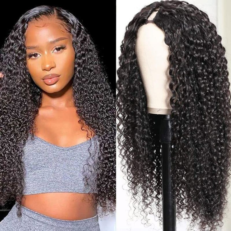 Nadula Flash Sale 150% Density Curly U Part Wig Remy Hair Small Leave Out Glueless Upart Wig Beginner Friendly