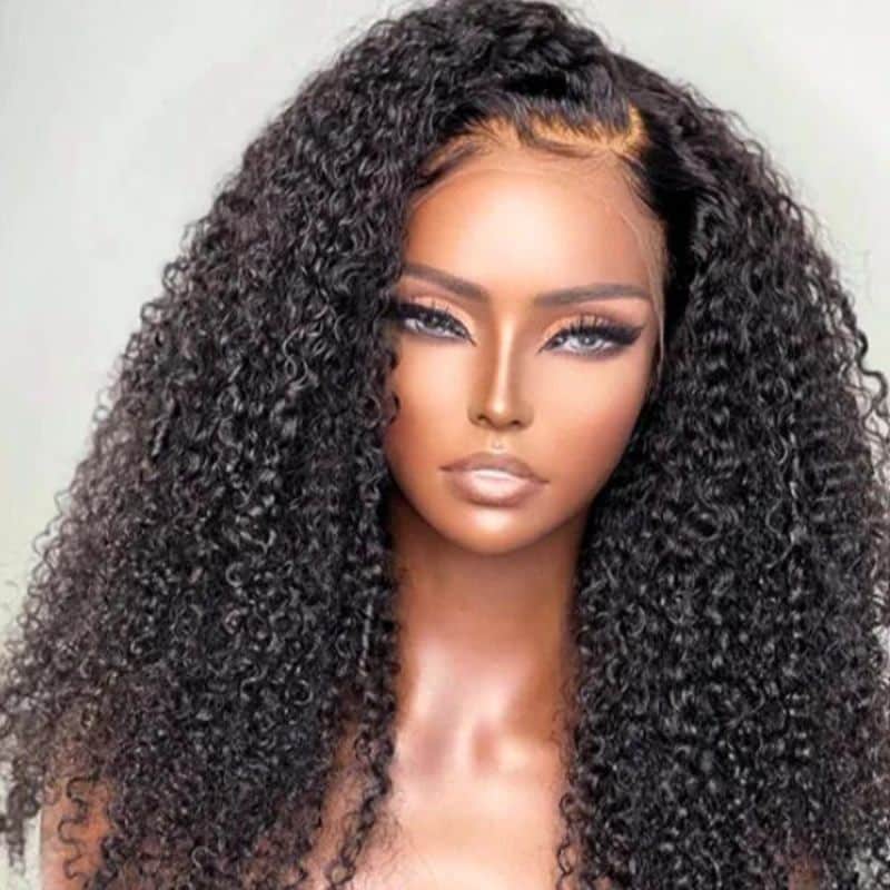 Nadula 180% Density 4C Kinky Curly 13x4 Lace Front Human Hair Wigs
