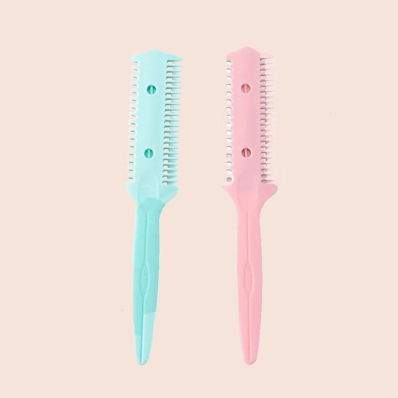 Nadula 1pc Hair Cutting Comb Hair Brushes with Razor Blades Hair Brush DIY Styling Tools