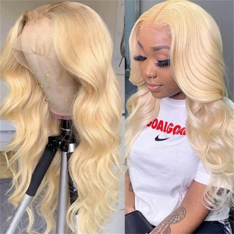 Clearance Sale Nadula 613 Blonde Remy Body Wave Transparent 13x4 Lace Front Human Hair Wigs 180% Density Wig