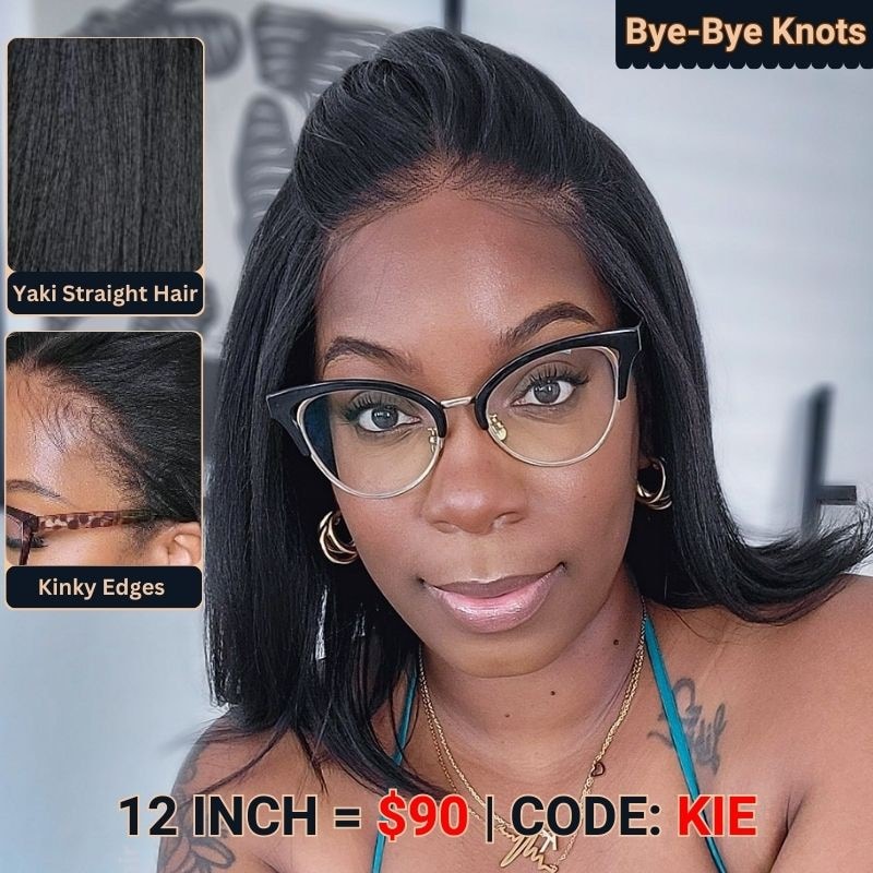 Bye Bye Knots 2.0™  | Nadula 7x5 Pre-Bleached Natural Looking Yaki Straight Glueless Wig