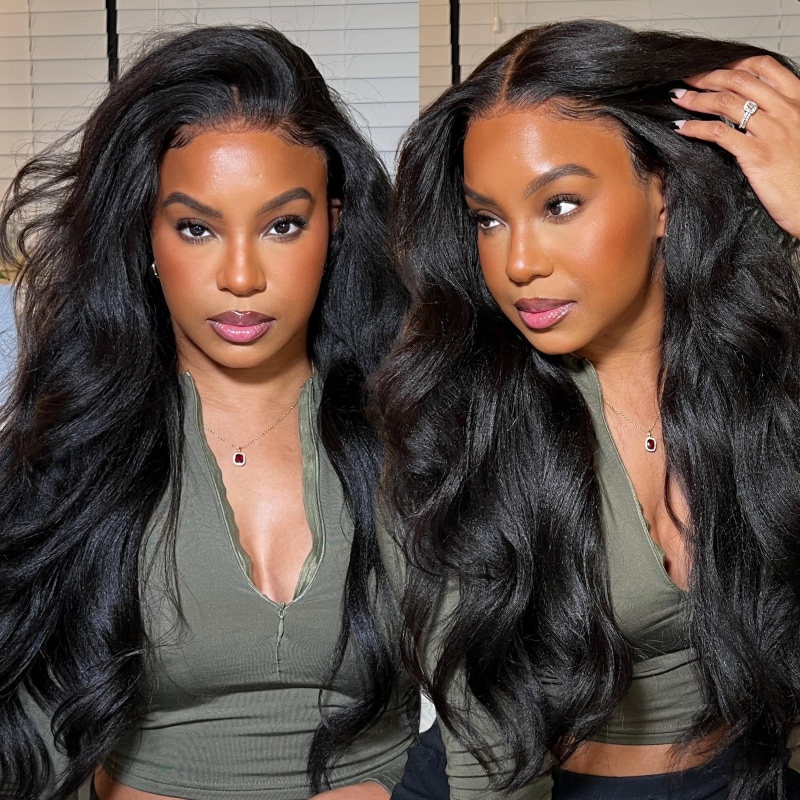Nadula Flash Sale Bye Bye Knots Wig 7x5 Invisible Knots Yaki Straight Glueless Deep Part Lace Closure Wig Natural Hairline