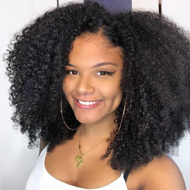 Nadula Afro Kinky Curly Pre-cut 13x4 Lace Frontal Fluffy Curly Glueless ...