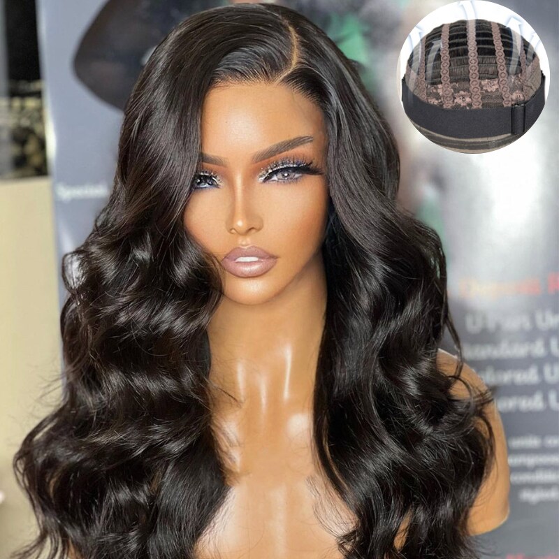 Nadula 50% Off Flash Sale Body Wave Breathable Cap Pre-cut Lace Closure Wigs Wear and Go Wig For Beginners 