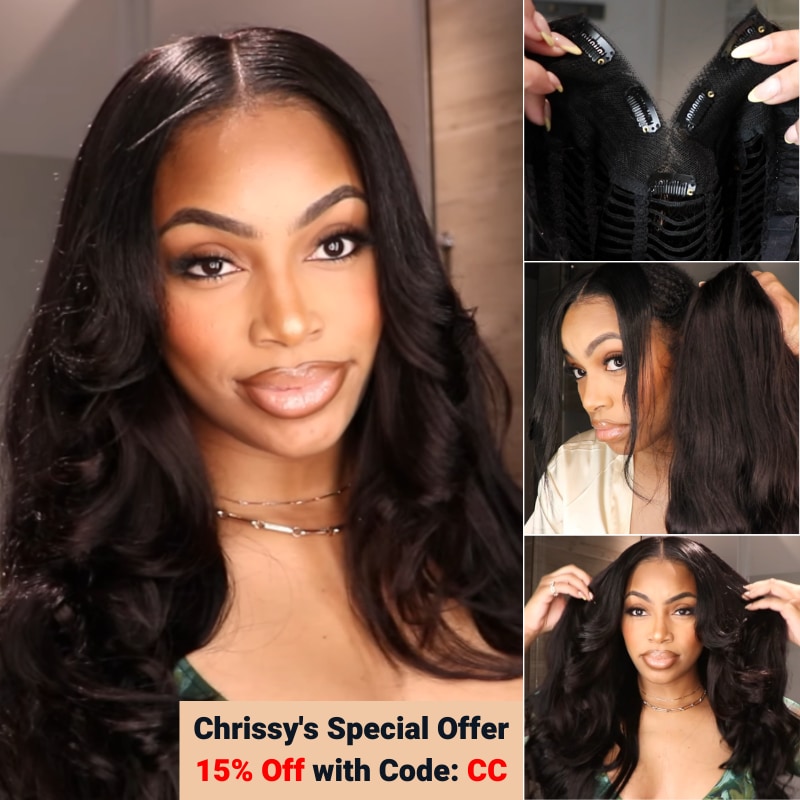 Nadula Beginner Friendly Body Wave V Part Wig No Leave Out Upgrade U Part Human Hair Wigs