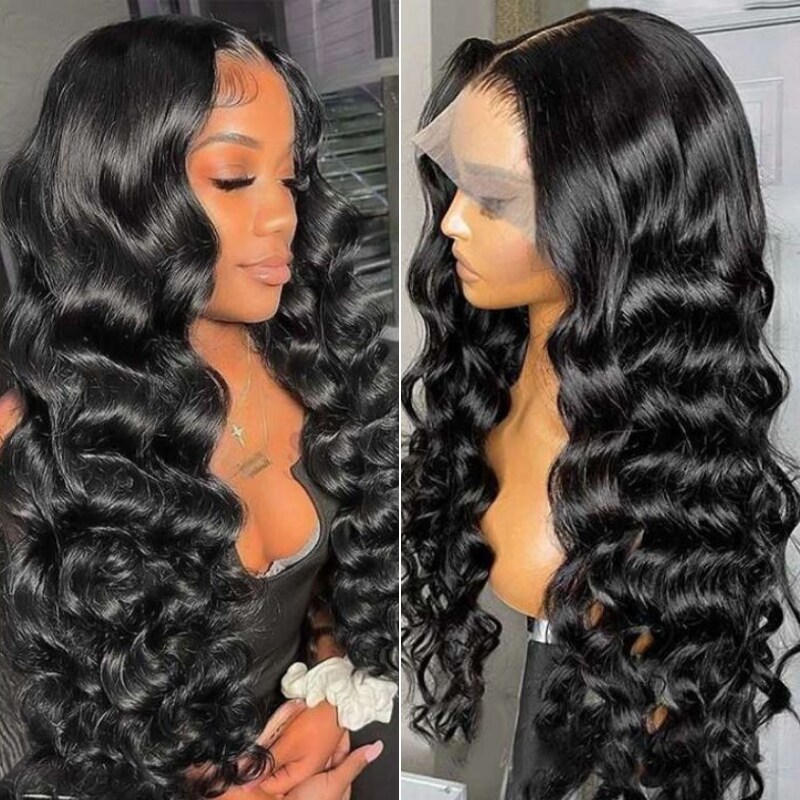 Nadula Body Wave 13x4 Transparent Lace Front Human Hair Wigs with Baby Hair