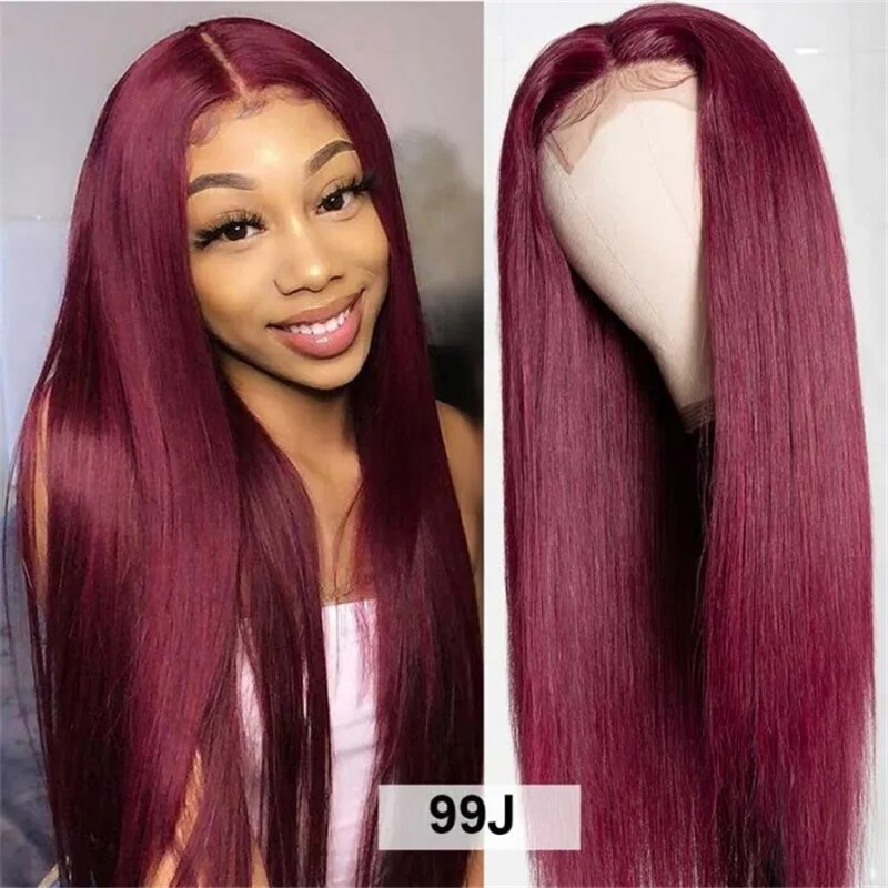 [All Wigs = $109] Nadula Flash Sale 99J Burgundy Straight Wigs T Part Hand-Tied Lace Wig