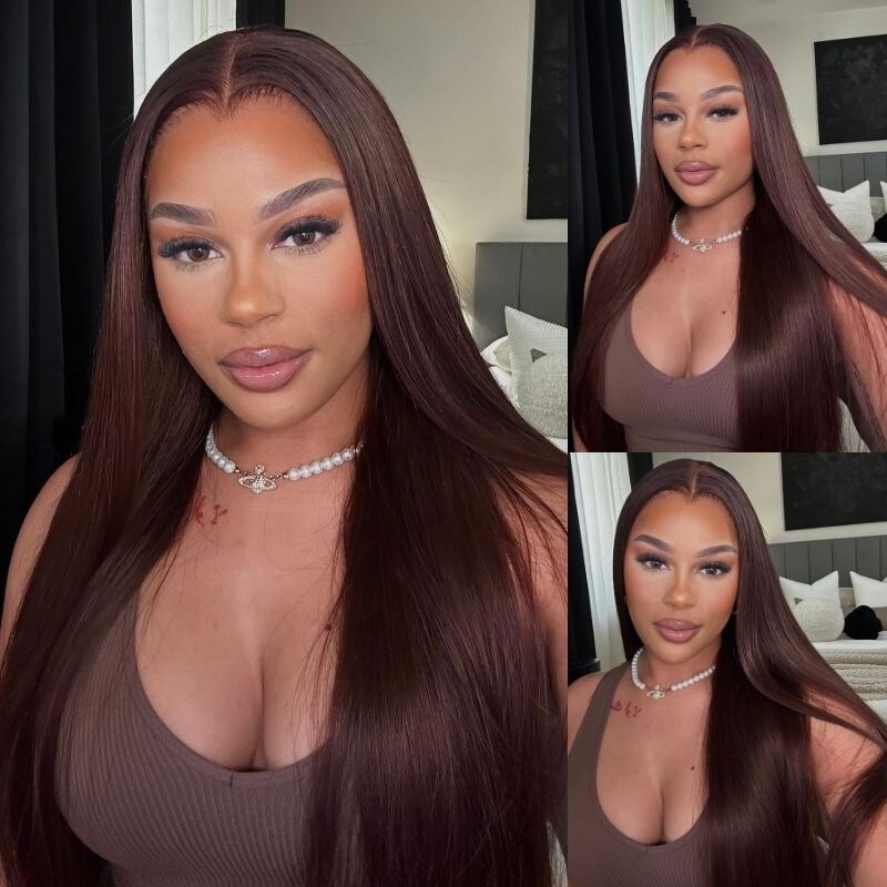 Nadula Clearance Sale Decadent Chocolate Color Silky Straight Pop Lace Front Wig
