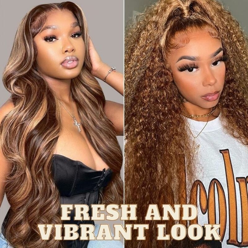 Nadula Flash Sale Piano Honey Blonde Lace Front Wigs Shadow Root Highlight Human Hair Wigs
