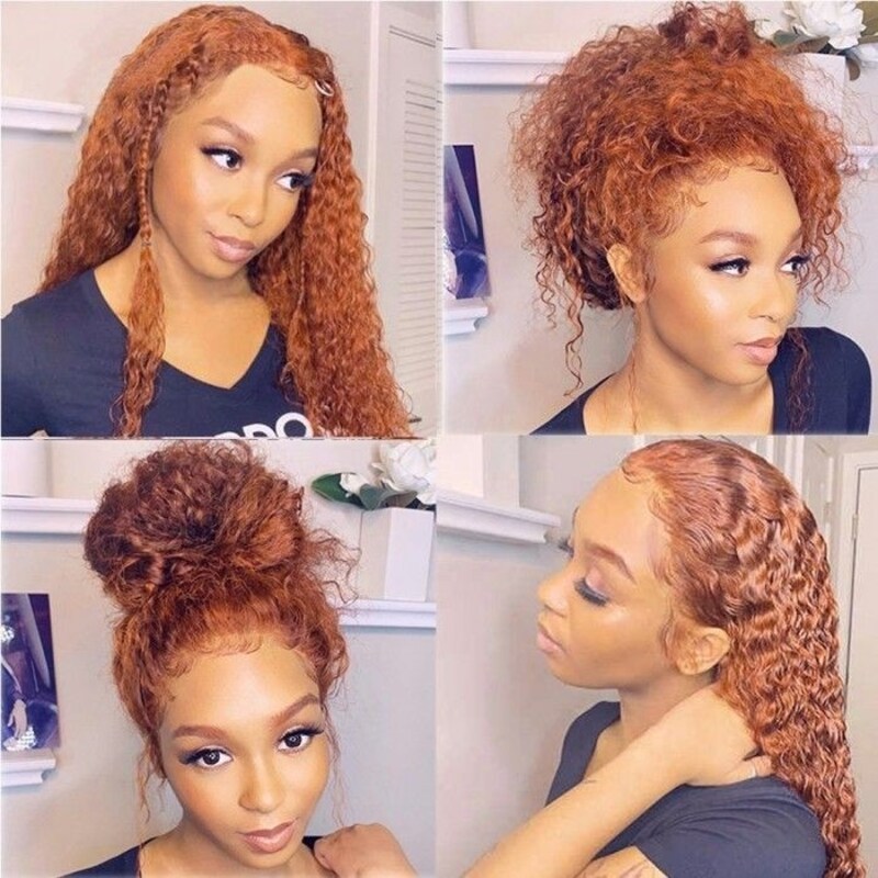 Nadula Flash Sale Colored Ginger Curly 4x0.75 Lace T Part Wig 
